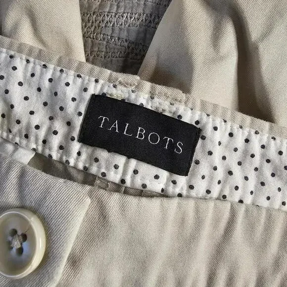 Talbots Beige Capri Pants with Button Detail Size 14P - Picture 3 of 9